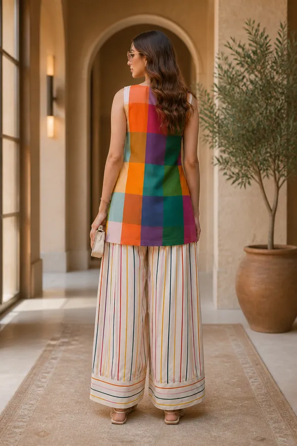 Multicolour_check_Farshi_salwar_set