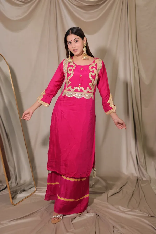 Afreen_Festive_Co_Ord_Set_Pink_Crepe