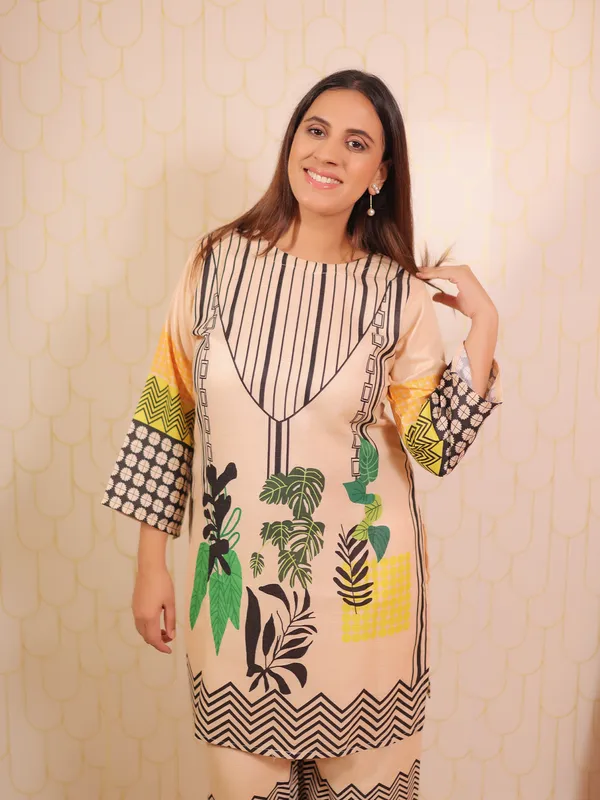 Beige_Multi_Print_Co_Ord_Set_Beige_Cotton