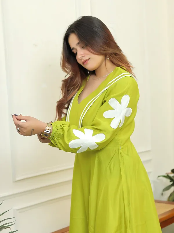 Flower_Dress_Green_Cotton