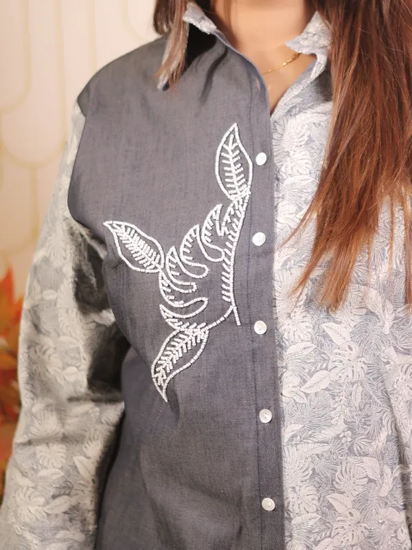 Half_Half_Denim_Co_Ord_Set_Blue_Cotton