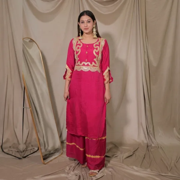 Afreen_Festive_Co_Ord_Set_Pink_Crepe