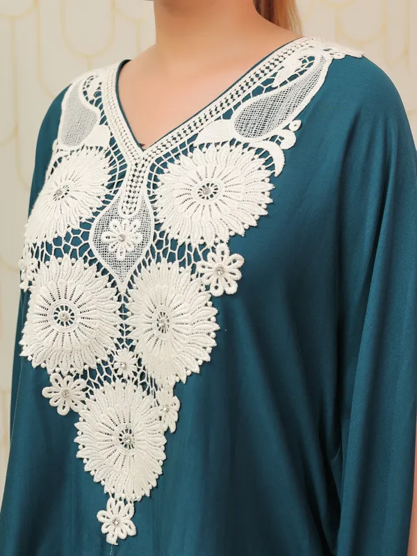 Teal_Blue_Drape_Kaftan_Set