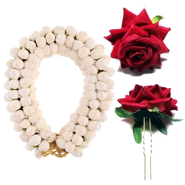 Artificial_Flower_Hair_Bun_With_Clip