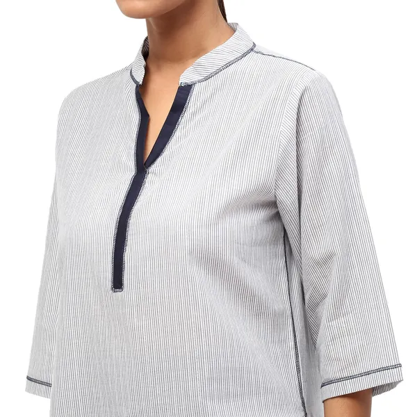 Silver_Cotton_Solid_Kurti_For_Women
