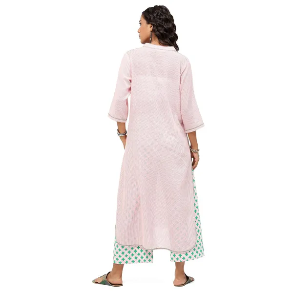 Pink_Cotton_Solid_Kurti_For_Women