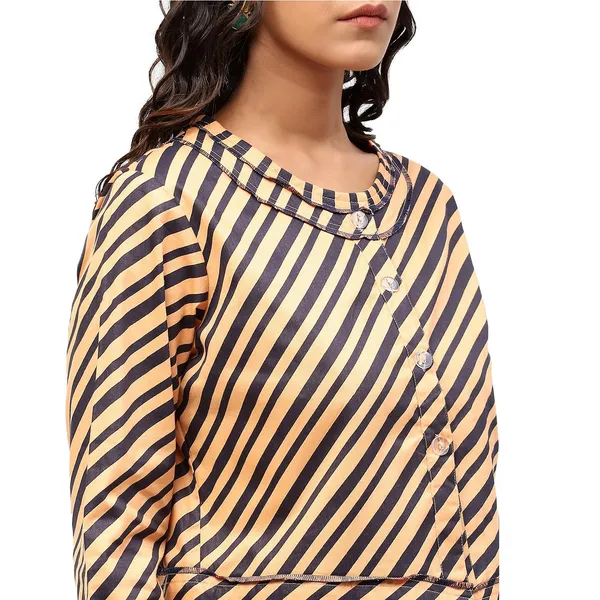 Golden_Cotton_Striped_Jacket_For_Women