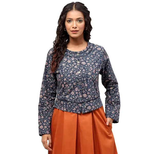 Blue_Cotton_Printed_Jacket_For_Women