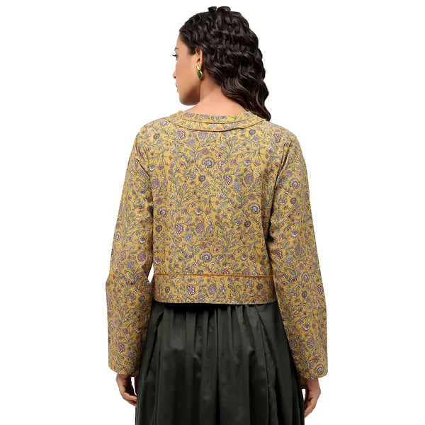 Yellow_Cotton_Striped_Jacket_For_Women
