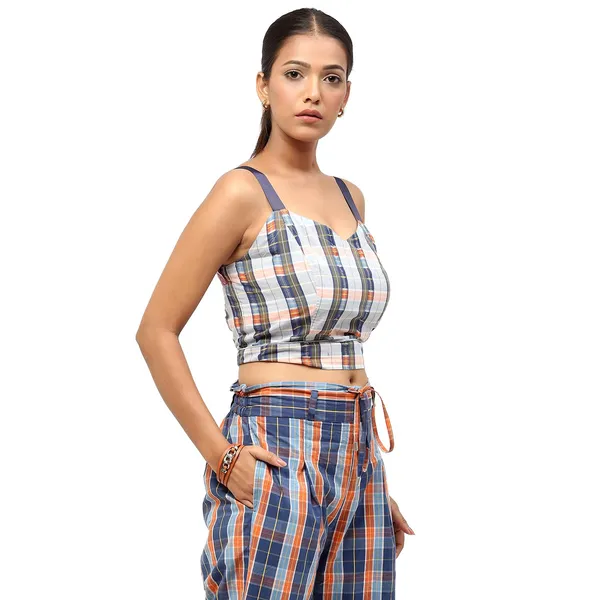Multicolour_Cotton_Checkered_Top_For_Women