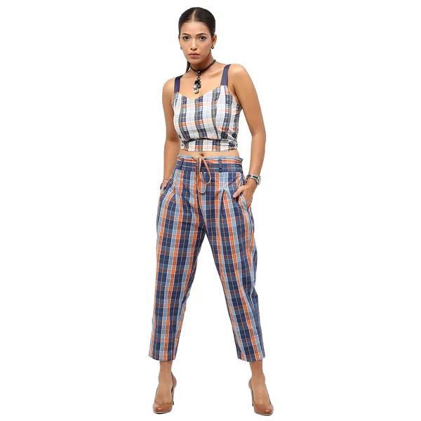 Multicolour_Cotton_Checkered_Top_For_Women