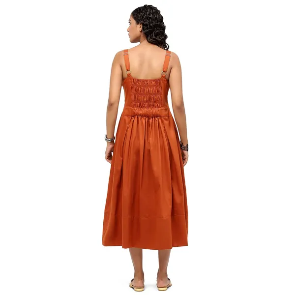 Orange_Cotton_Solid_Dress_For_Women