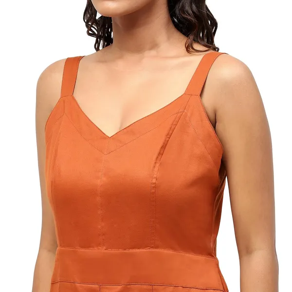 Orange_Cotton_Solid_Dress_For_Women