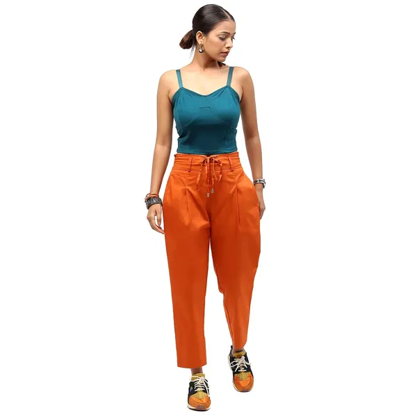 Teal_Rayon_Blend_Solid_Top_For_Women