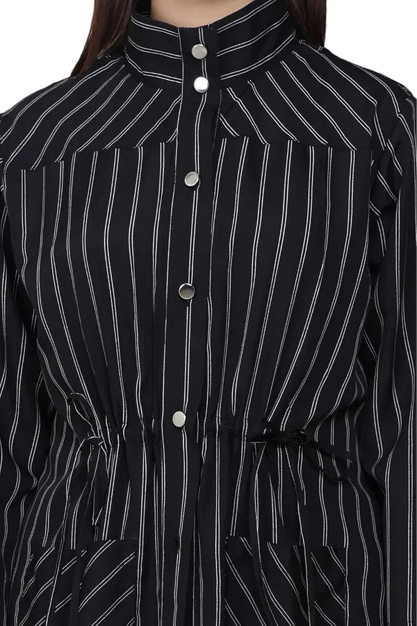 Black_Crepe_Striped_Clothing_Set_For_Women