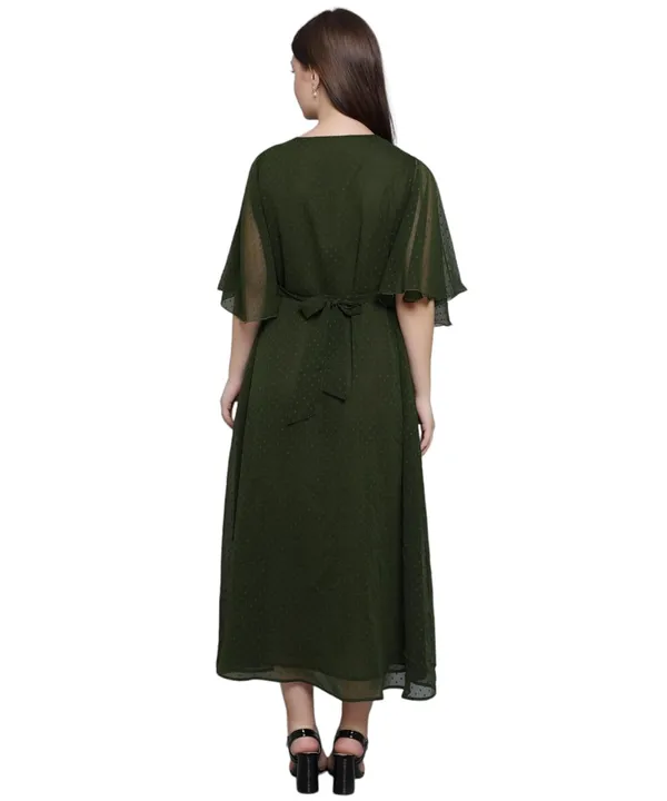 Green_Georgette_Solid_Dress_For_Women
