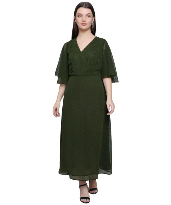 Green_Georgette_Solid_Dress_For_Women