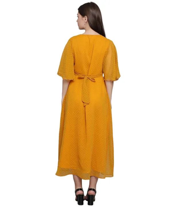 Yellow_Georgette_Solid_Dress_For_Women