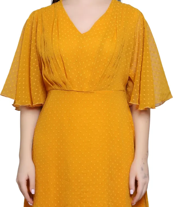 Yellow_Georgette_Solid_Dress_For_Women