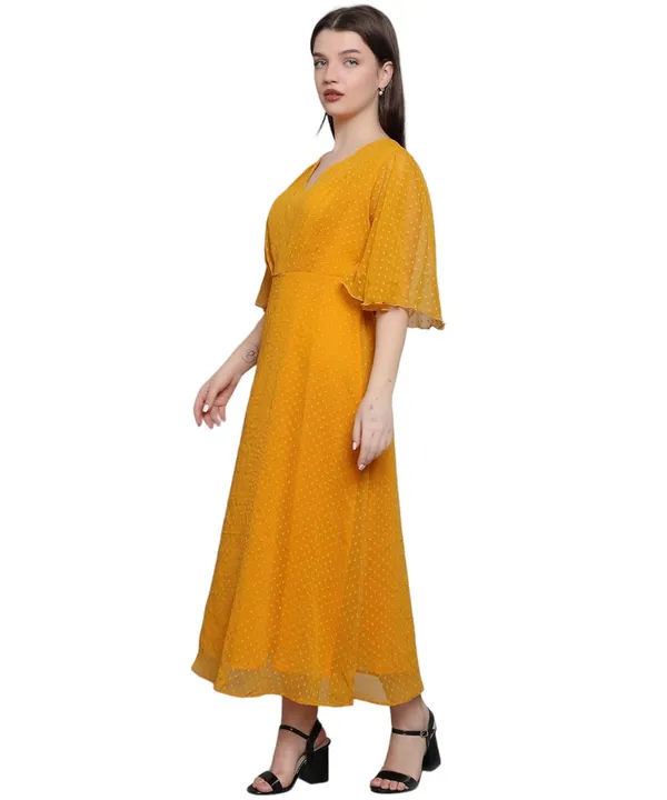 Yellow_Georgette_Solid_Dress_For_Women