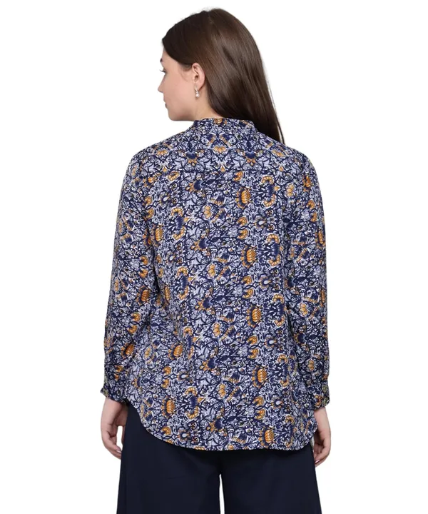 Blue_Crepe_Floral_Top_For_Women