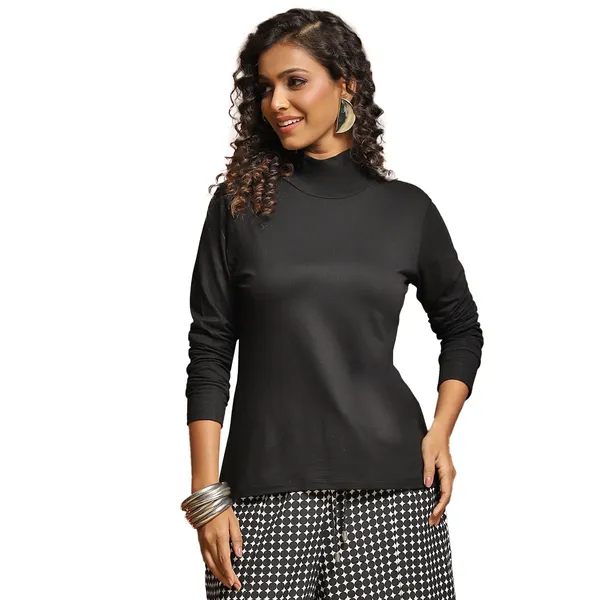 Black_Rayon_Blend_Solid_Top_For_Women