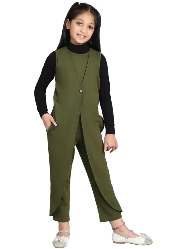 Olive_Cotton_Solid_Jumpsuit_For_Kids