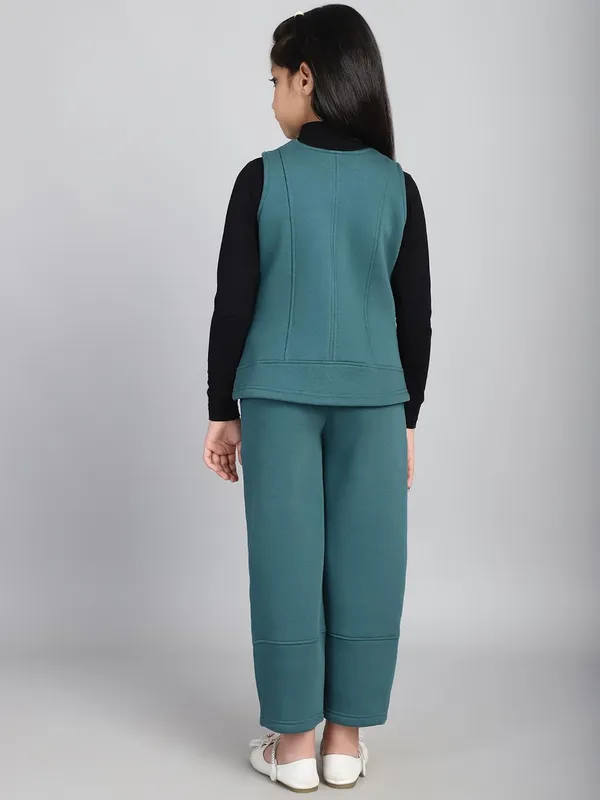 Dark_Cyan_Fleece_Solid_Clothing_Set_For_Kids