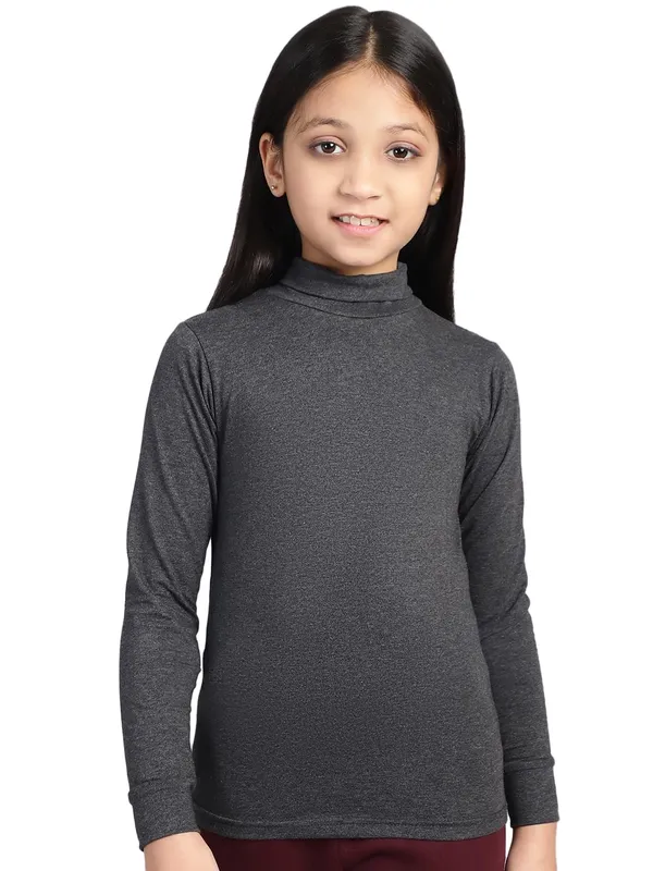 Dark_Melange_Cotton_Solid_T-Shirt_For_Kids