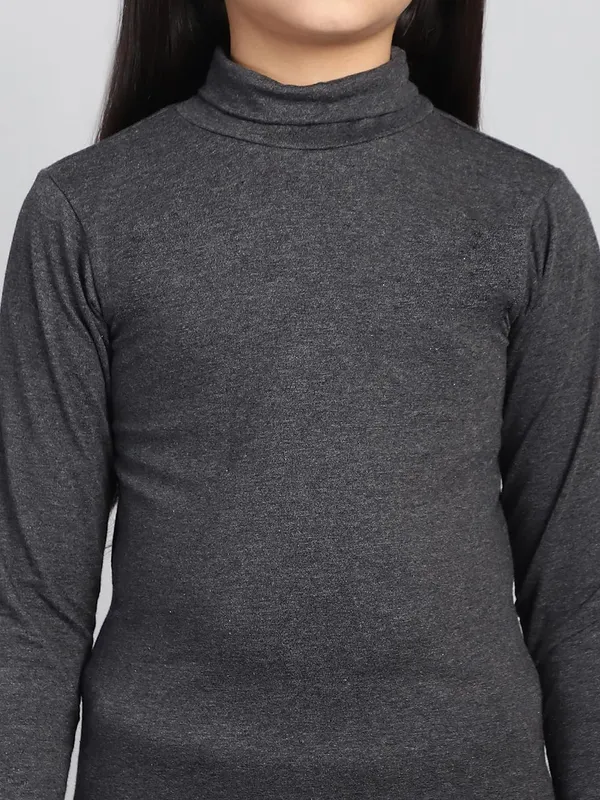 Dark_Melange_Cotton_Solid_T-Shirt_For_Kids