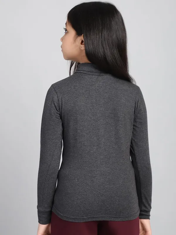 Dark_Melange_Cotton_Solid_T-Shirt_For_Kids