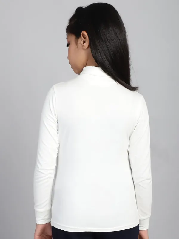 Cream_Rayon_Solid_T-Shirt_For_Kids
