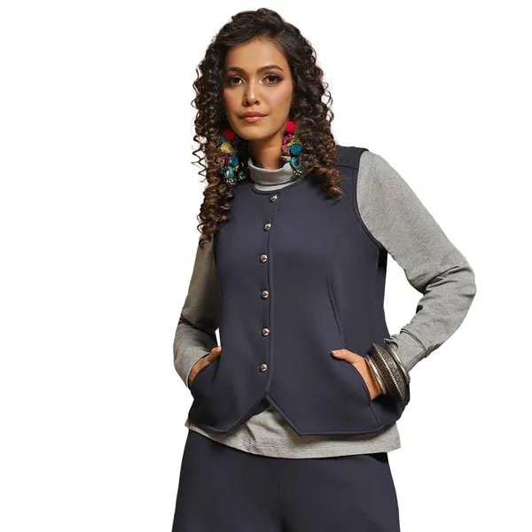 Blue_Cotton_Blend_Solid_Waistcoat_For_Women