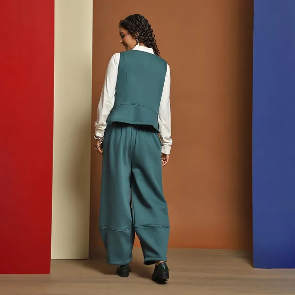 Sea_Blue_Cotton_Blend_Solid_Waistcoat_For_Women