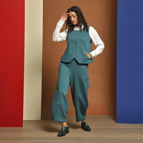 Sea_Blue_Cotton_Blend_Solid_Waistcoat_For_Women