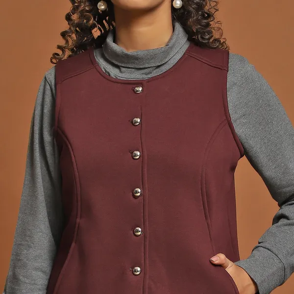 Maroon_Cotton_Blend_Solid_Waistcoat_For_Women