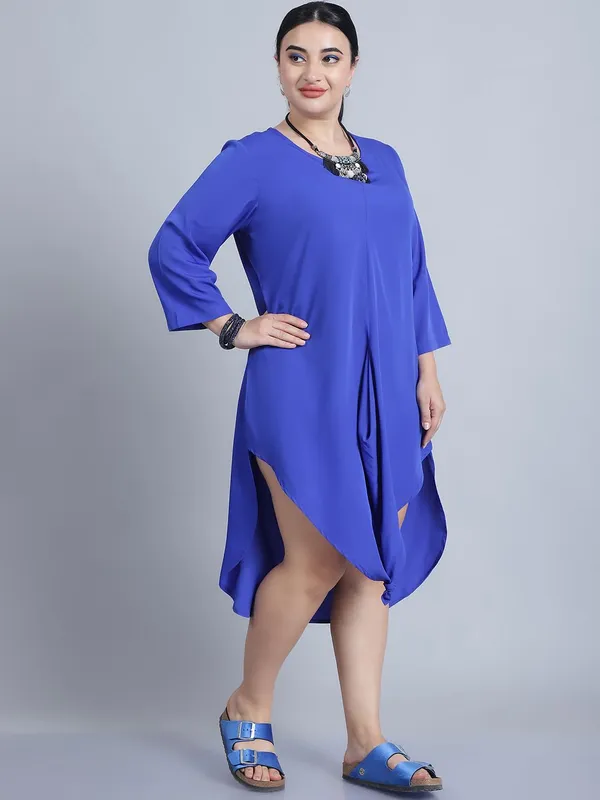 Blue_Polyester_Solid_Kurti_For_Women