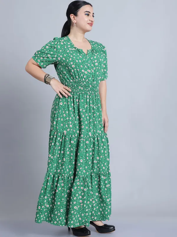 Green_Crepe_Floral_Dress_For_Women
