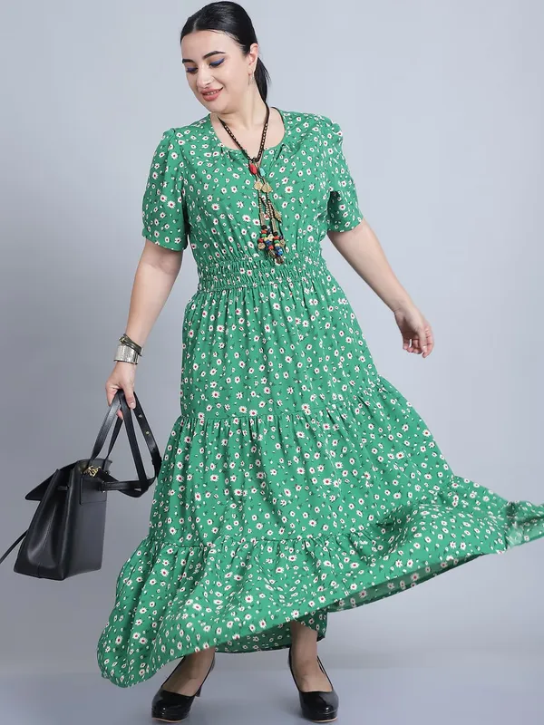 Green_Crepe_Floral_Dress_For_Women