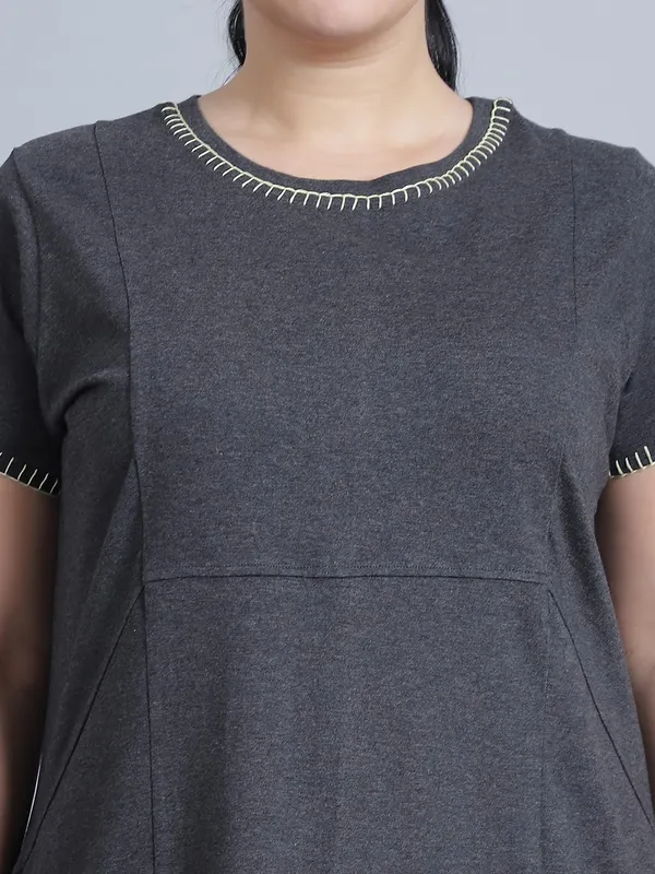 Dark_Melange_Cotton_Blend_Solid_Dress_For_Women