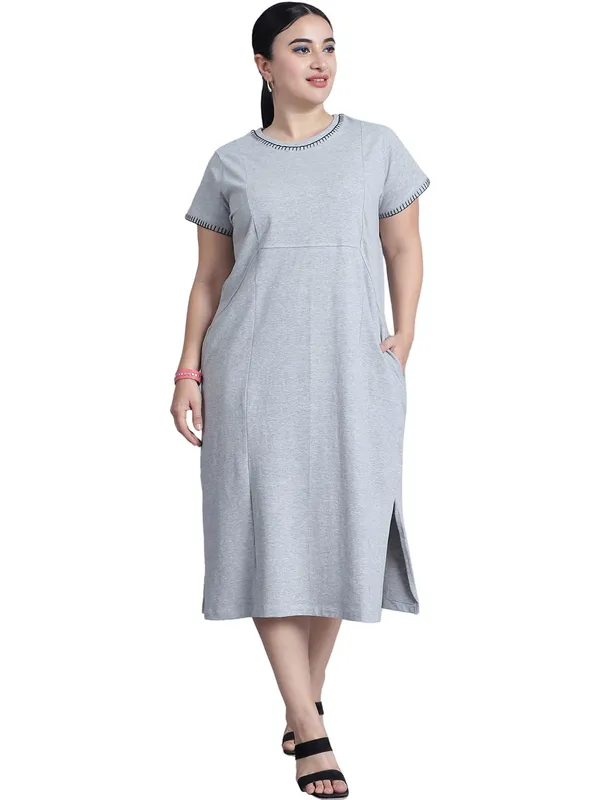 Light_Melange_Cotton_Blend_Solid_Dress_For_Women