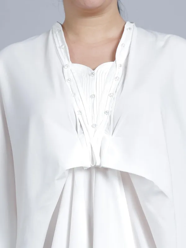 White_Polyester_Solid_Kaftan_For_Women