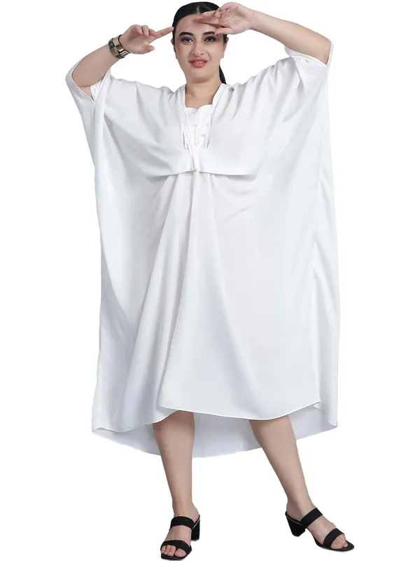 White_Polyester_Solid_Kaftan_For_Women