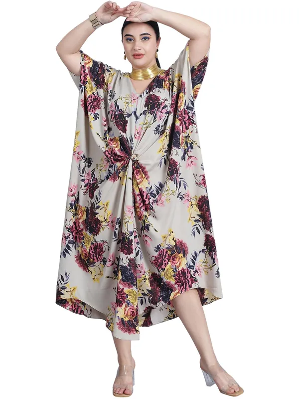 Beige_Polyester_Floral_Kaftan_For_Women
