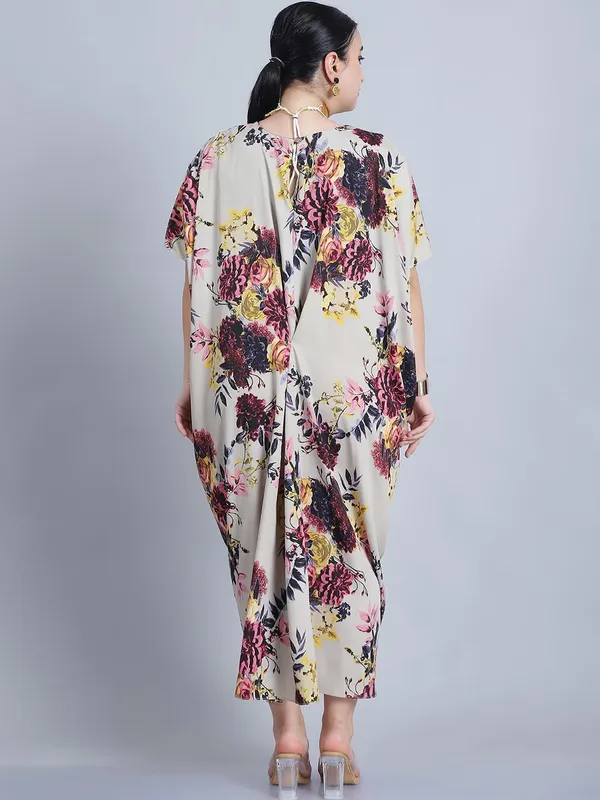 Beige_Polyester_Floral_Kaftan_For_Women