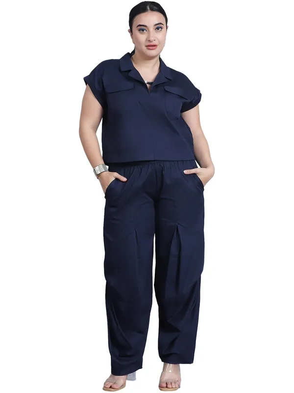 Blue_Cotton_Solid_Clothing_Set_For_Women
