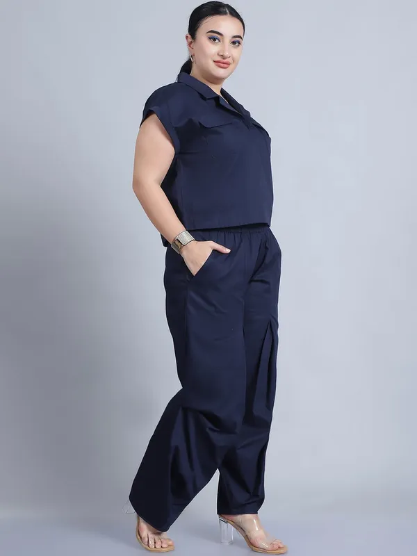 Blue_Cotton_Solid_Clothing_Set_For_Women