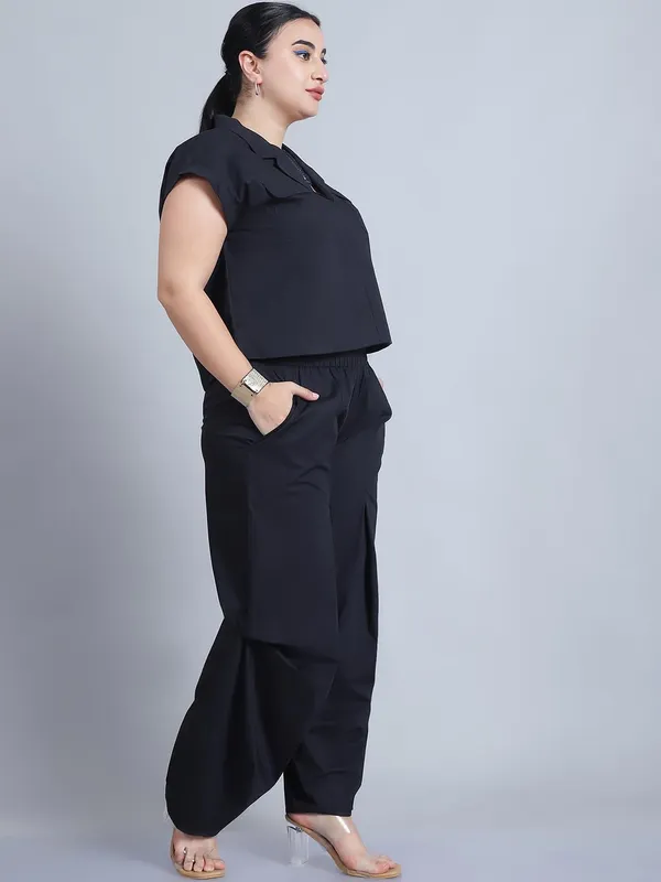 Black_Cotton_Solid_Clothing_Set_For_Women