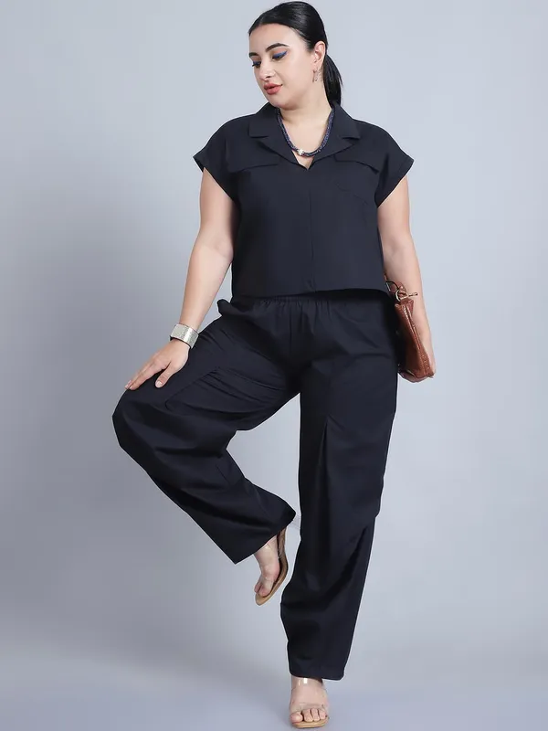 Black_Cotton_Solid_Clothing_Set_For_Women