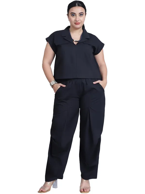 Black_Cotton_Solid_Clothing_Set_For_Women